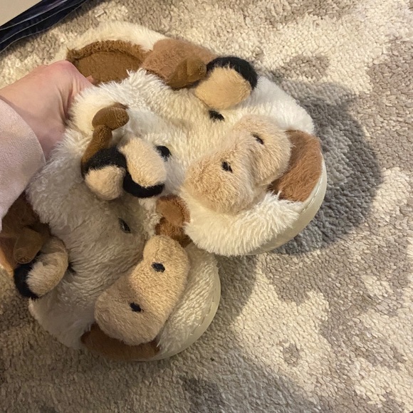 Cow Print Plush Slippers - Picture 5 of 6